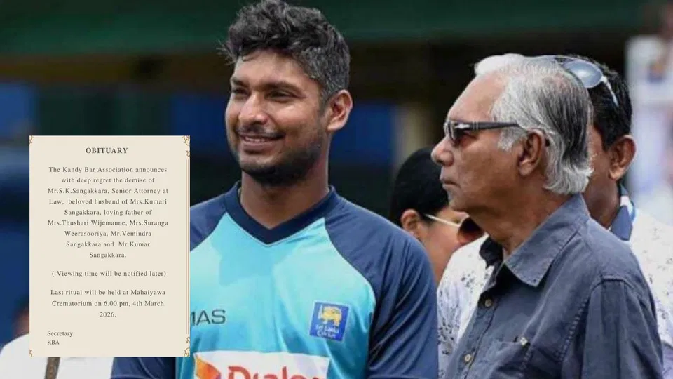 Kumar Sangakkara's Father Passes Away; Kandy Bar Association Pays Special Tributes